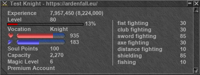 Signature for player Test Knight